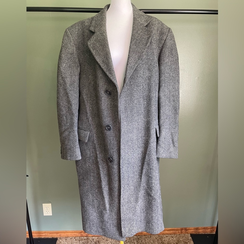 Elegant Gray Wool Trench Coat for Men